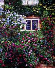 David Lloyd Glover English Manor House Roses painting